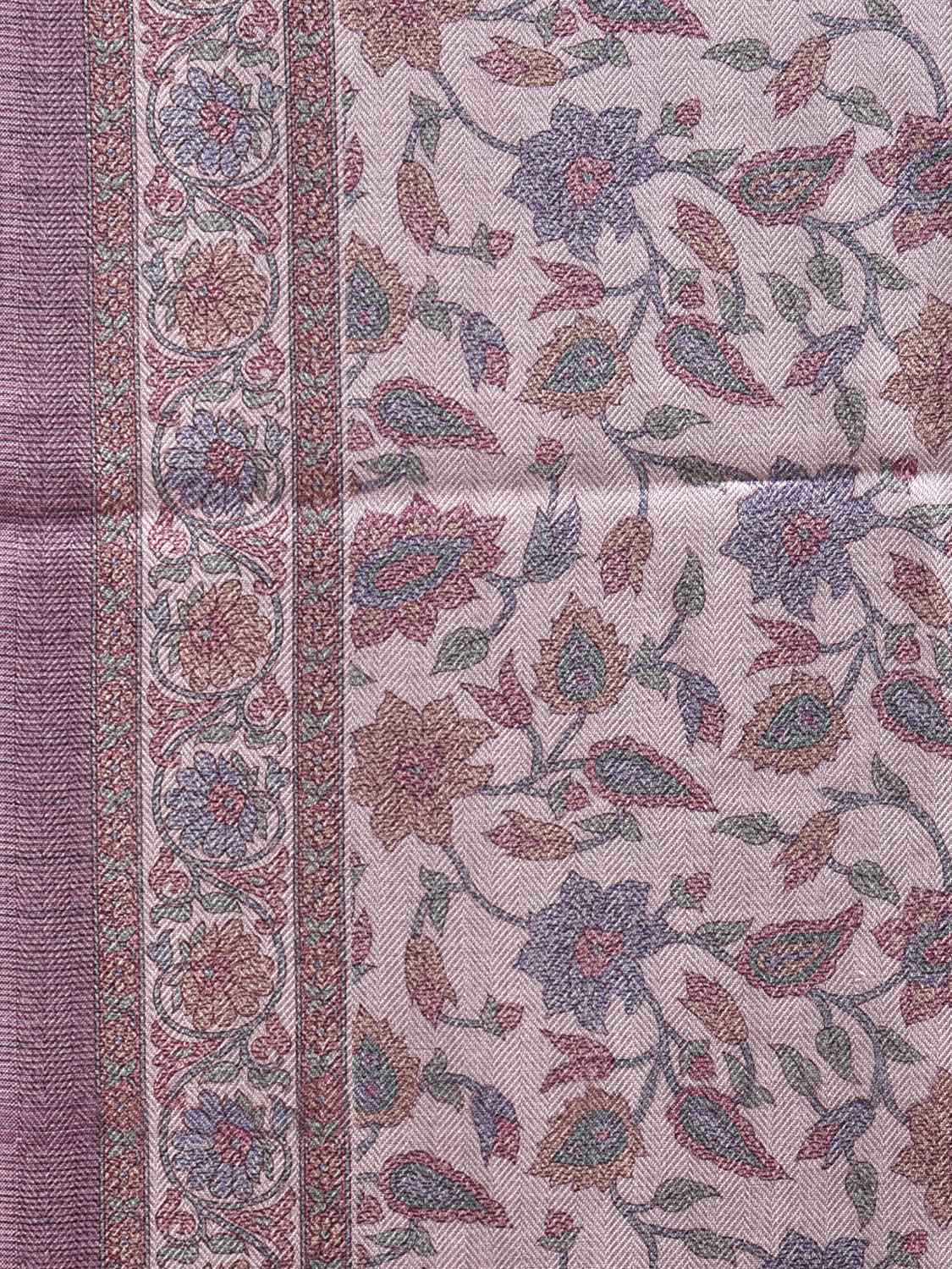 Light Pink Pashmina Print Viscose Saree with Floral Body Design o0727