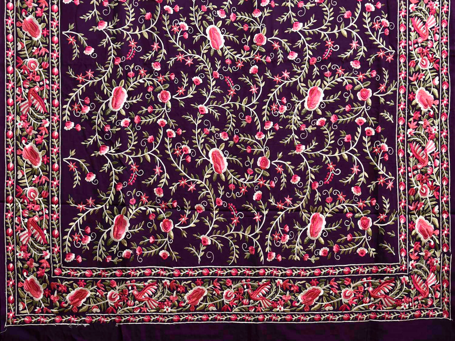 Purple Parsigara Crepe Silk Saree with All Over Floral and Border Design o0729