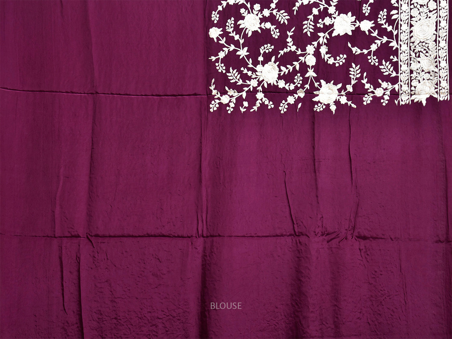 Wine Parsigara Crepe Silk Saree with All Over Floral and Border Design o0731