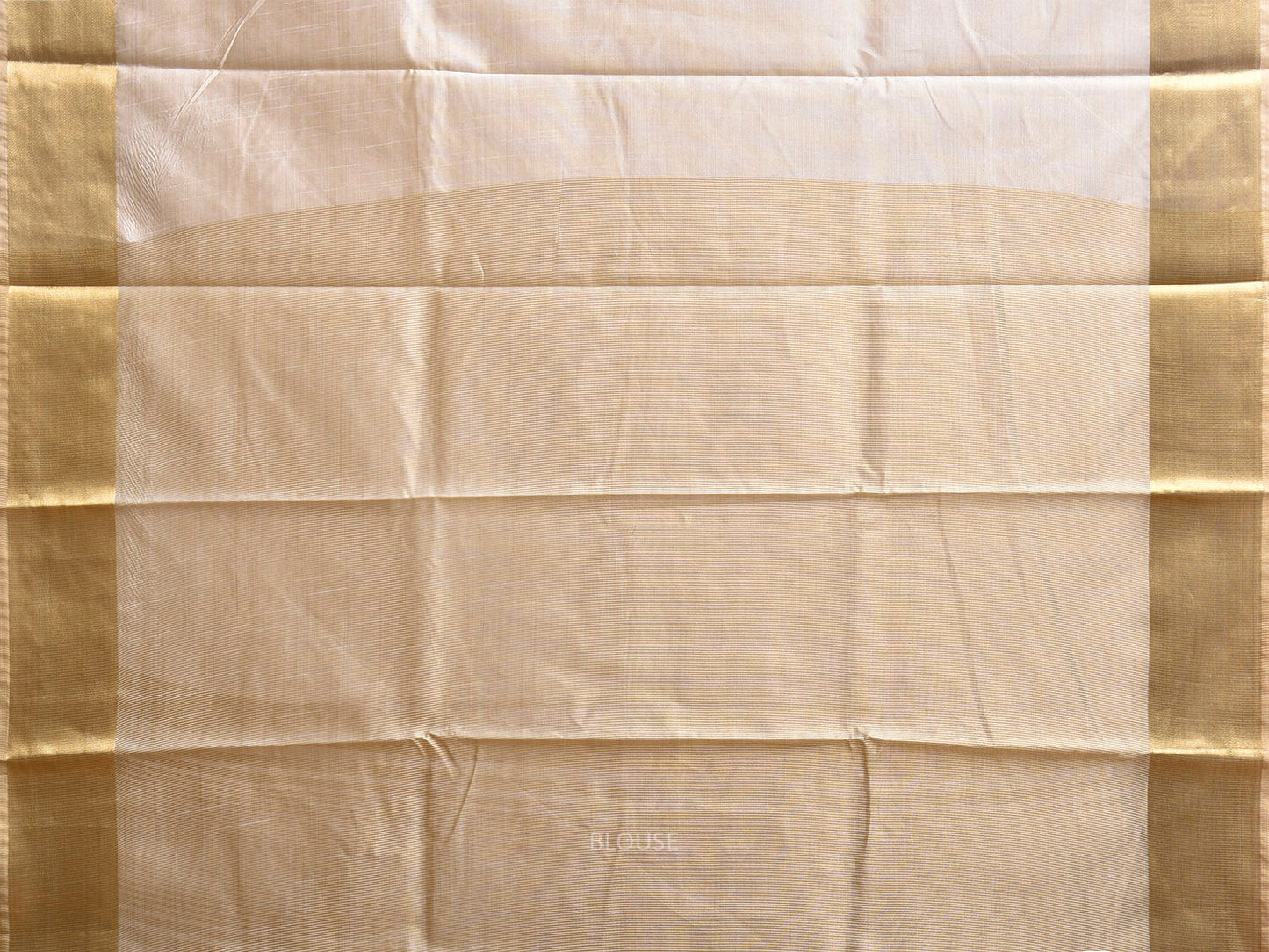 Beige Viscose Silk Plain Saree with Zari Border and Strips Pallu Design o0736