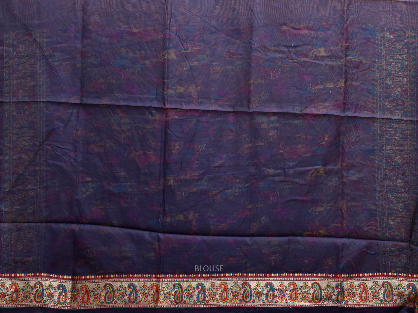 Navy Jacquard Cut Work Kashmiri Pashmina Design on Soft Modal Silk o0749