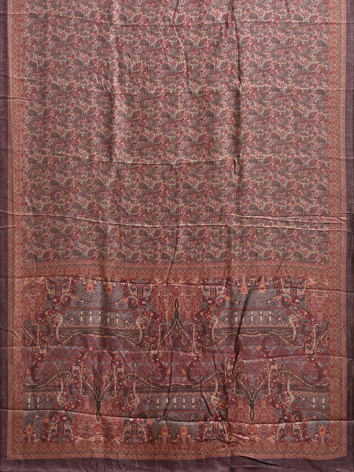 Multicolor Pashmina Print Viscose Saree with All Over Floral Body and Pallu Design o0756