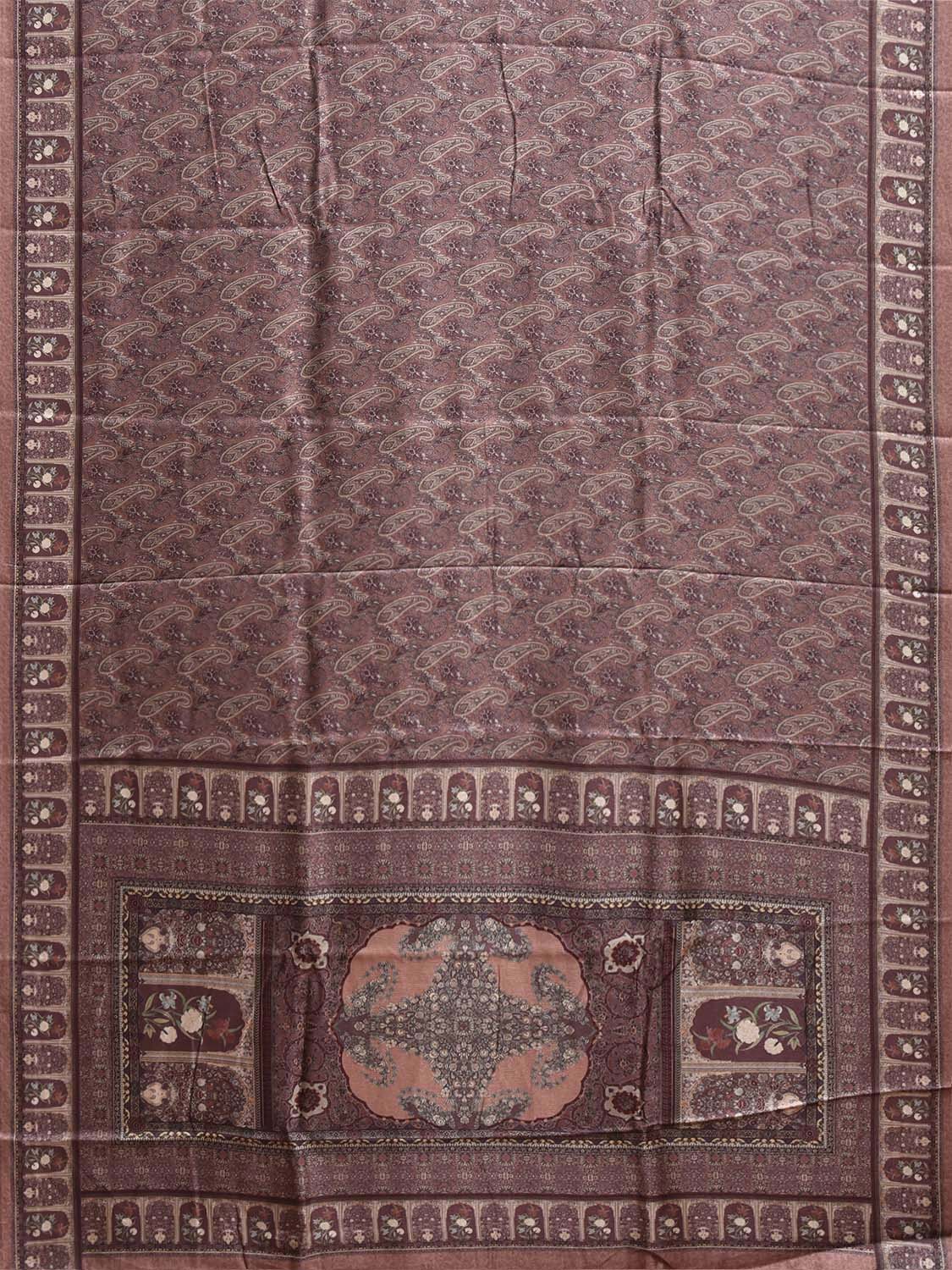 Light Pink and Maroon Pashmina Print Viscose Saree with All Over Pasley and Pallu Design o0759