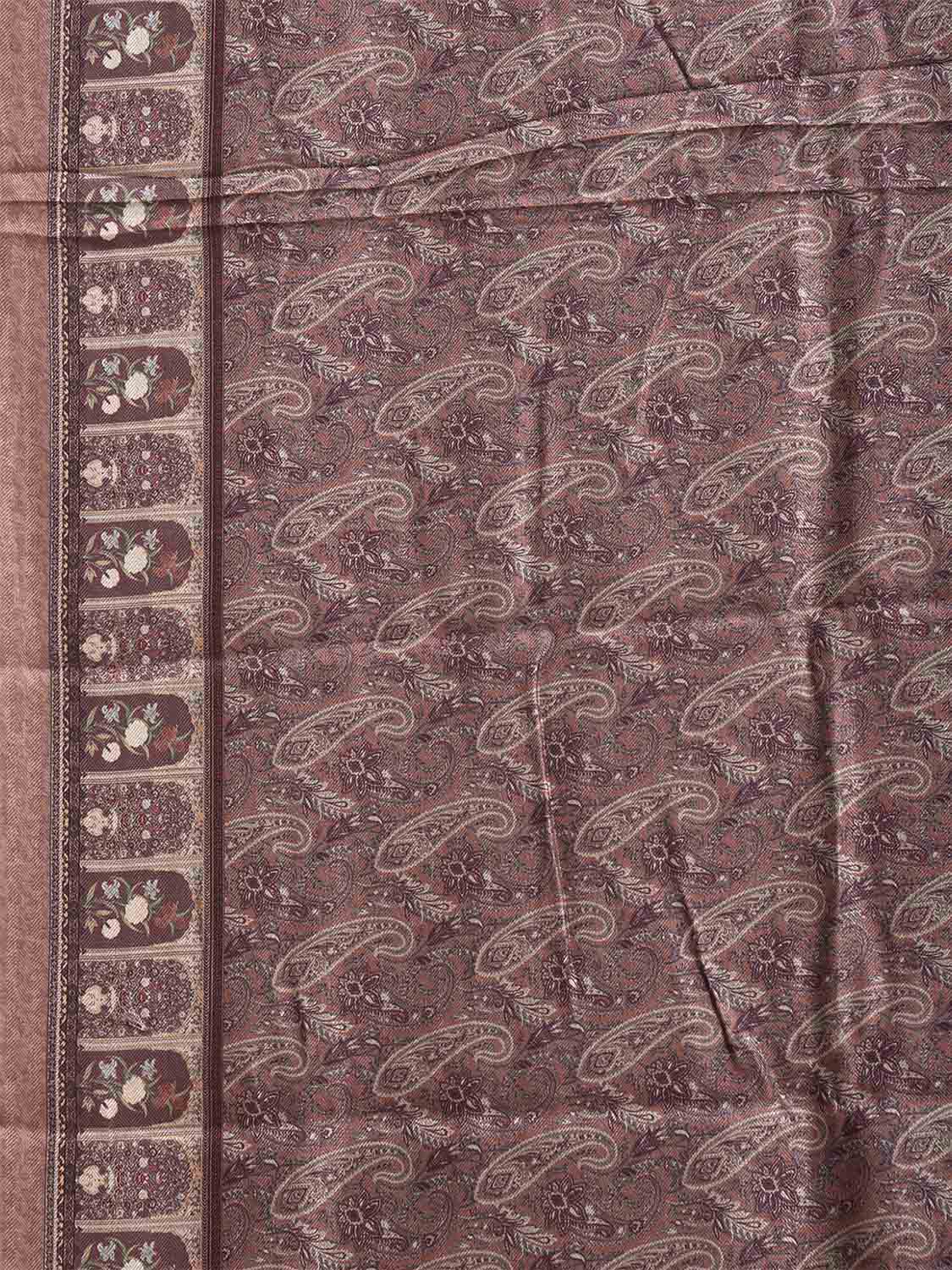 Light Pink and Maroon Pashmina Print Viscose Saree with All Over Pasley and Pallu Design o0759