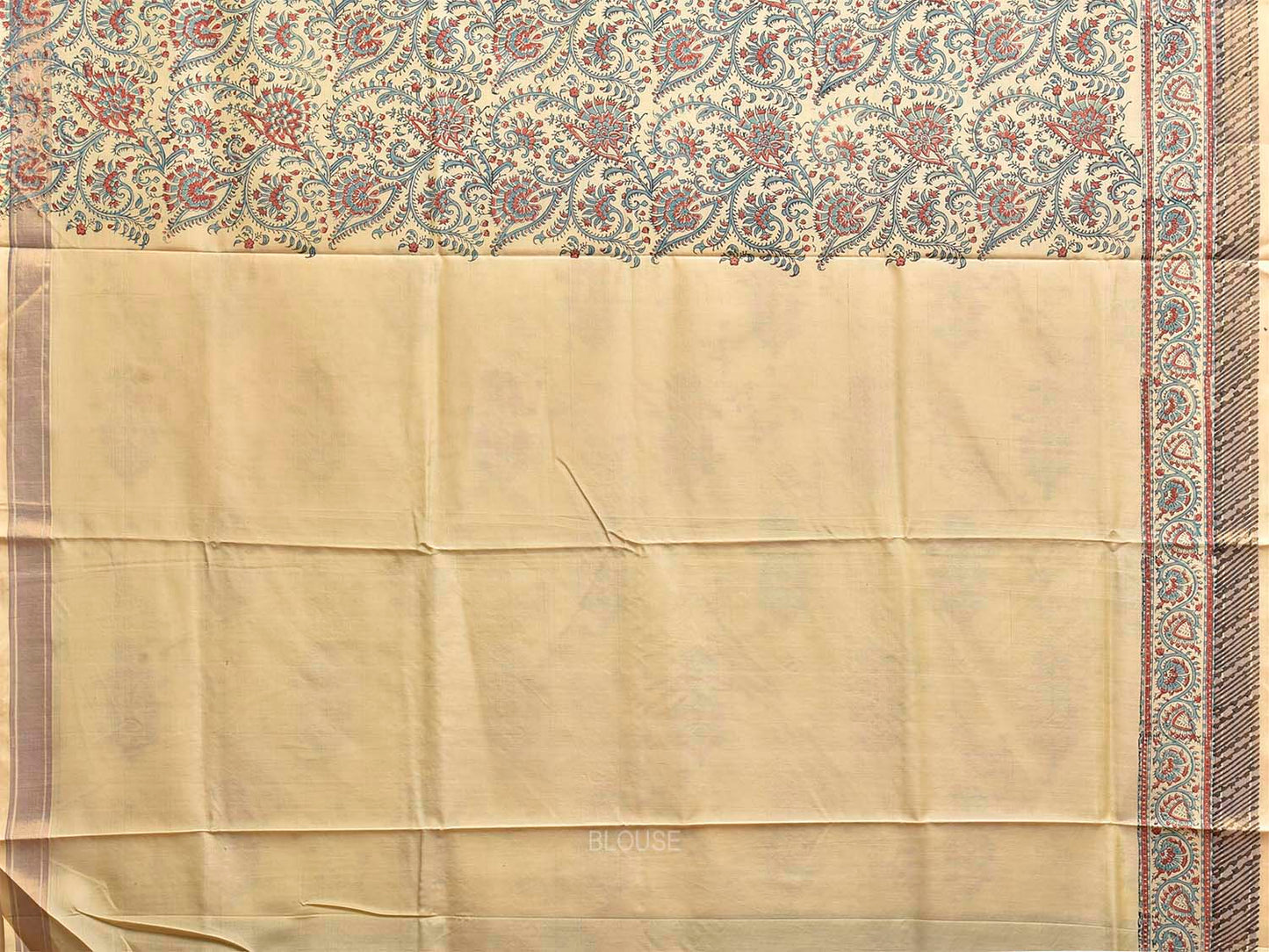 Light Yellow Digital Print Uppada Silk Handloom Saree with All Over Floral and Pallu Design o0760