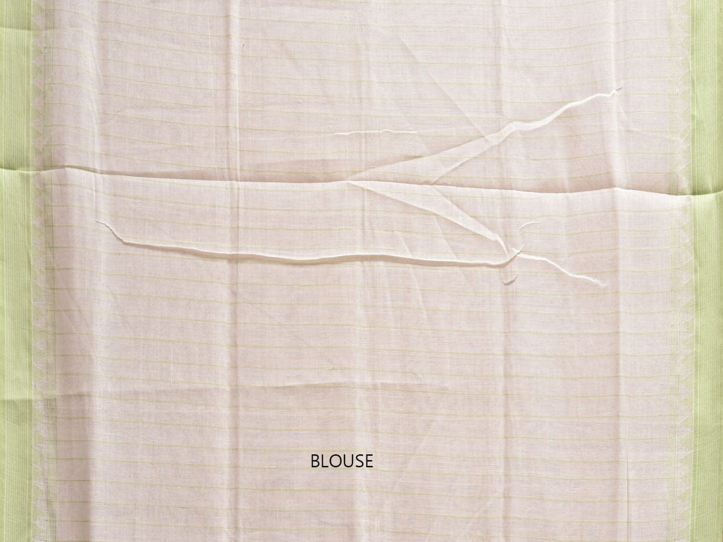 Off White Khadi Cotton Handloom Saree with Strips and Temple Border Design kh0715