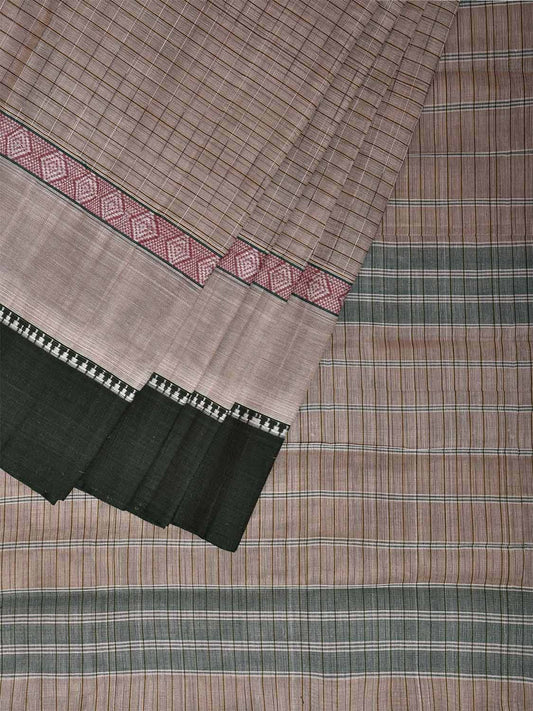 Off White Narayanpet Cotton Handloom Saree with Strips and Big Border Design No Blouse np1103