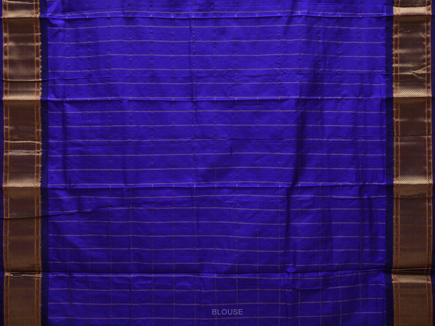 Olive and Blue Paithani Silk Handloom Saree with Pallu and Checks Design p0411