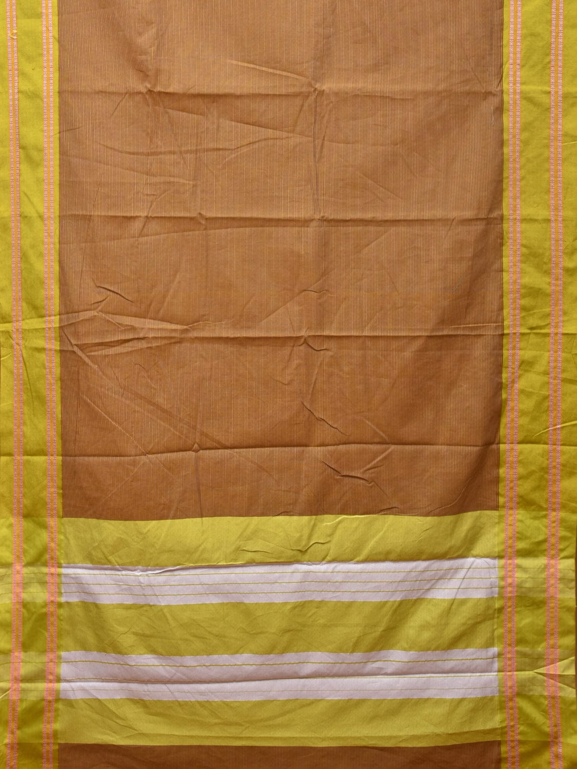 Olive and Green Bamboo Cotton Saree with Strips Design No Blouse bc0211