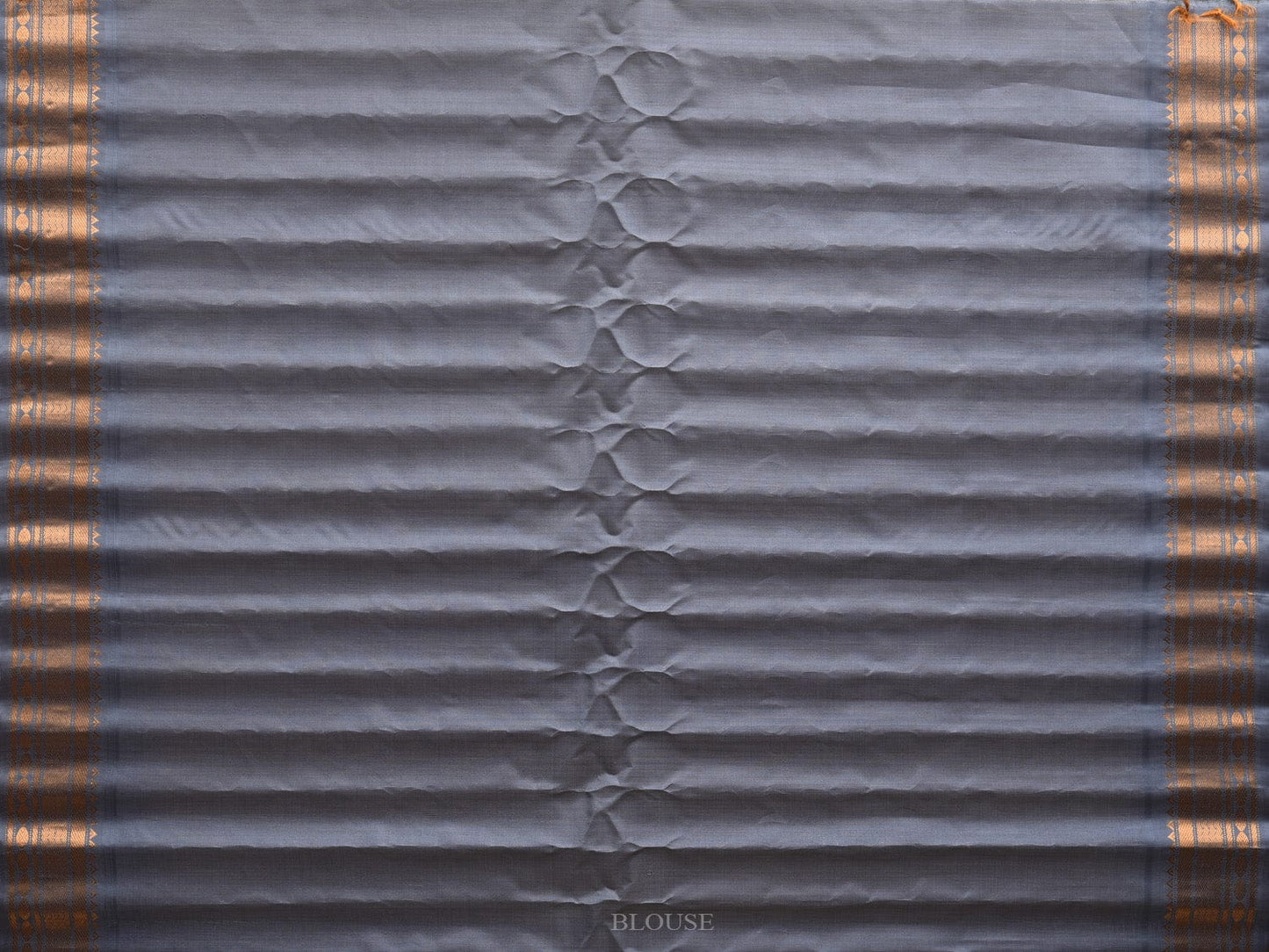 Olive and Light Grey Gadwal Silk Handloom Saree with Border and Pallu Design g0291