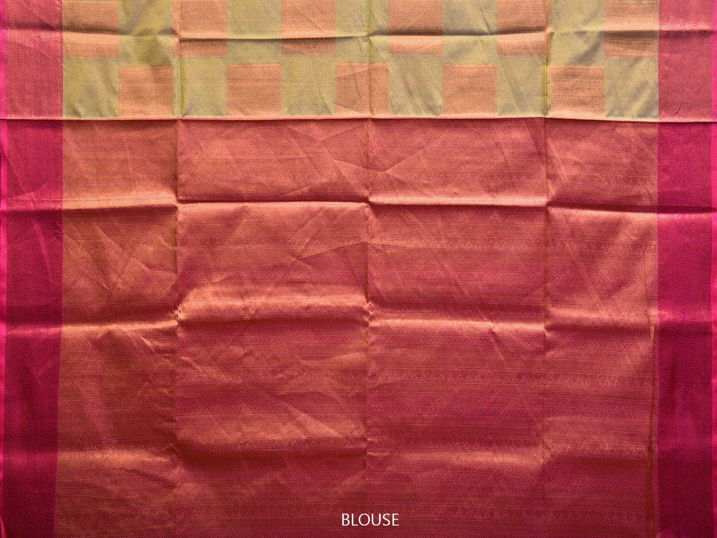 Olive and Pink Katan Silk Saree with Border and Body Butta Design b0062ds
