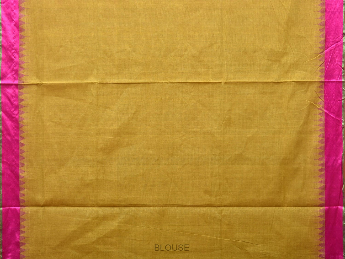 Olive and Pink Khadi Cotton Handloom Plain Saree with Temple Border Design kh0634