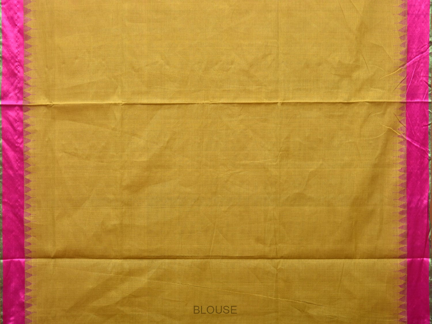 Olive and Pink Khadi Cotton Handloom Plain Saree with Temple Border Design kh0634