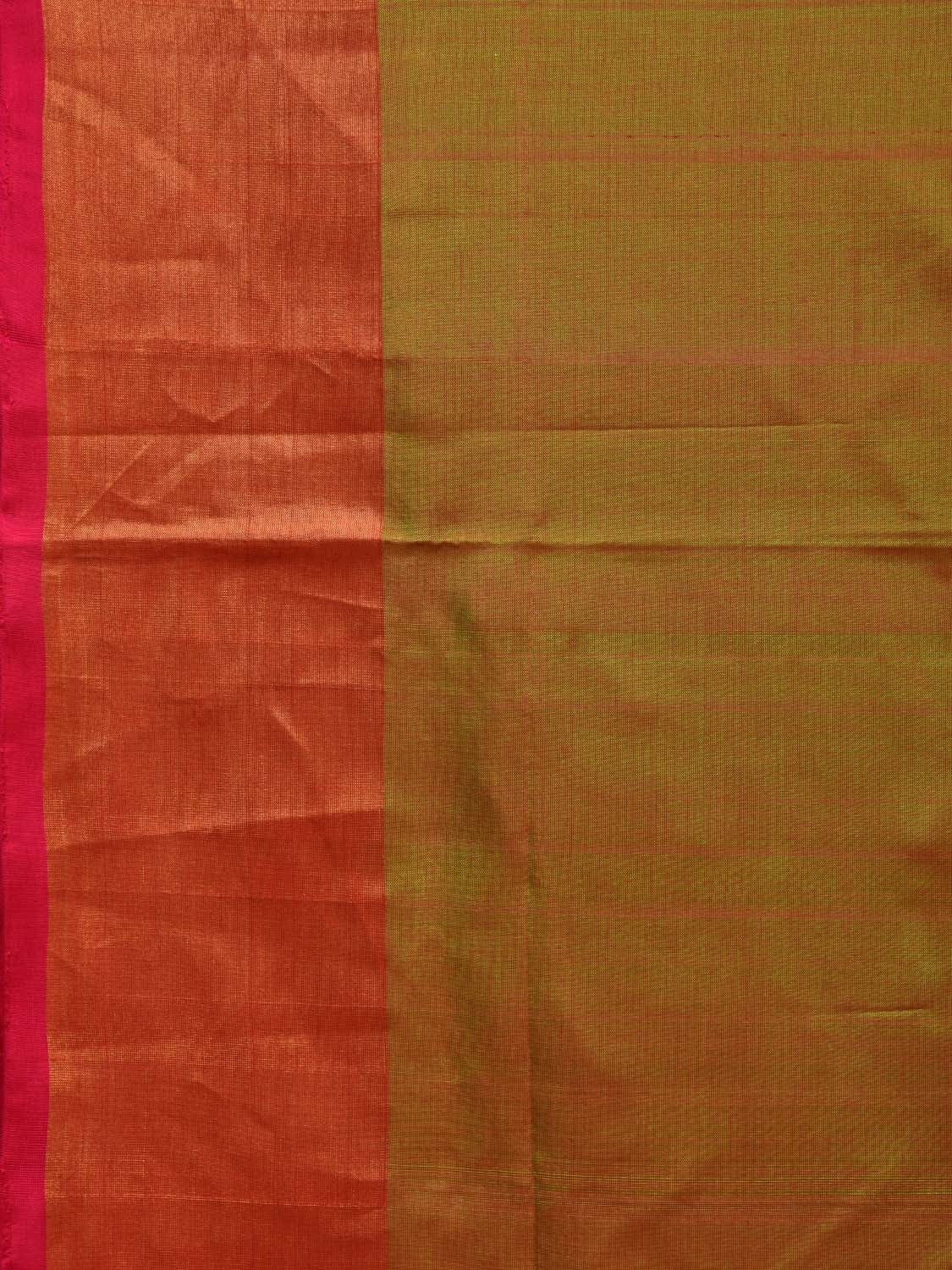 Olive and Pink Uppada Silk Handloom Saree with Contrast Pallu Design u1897