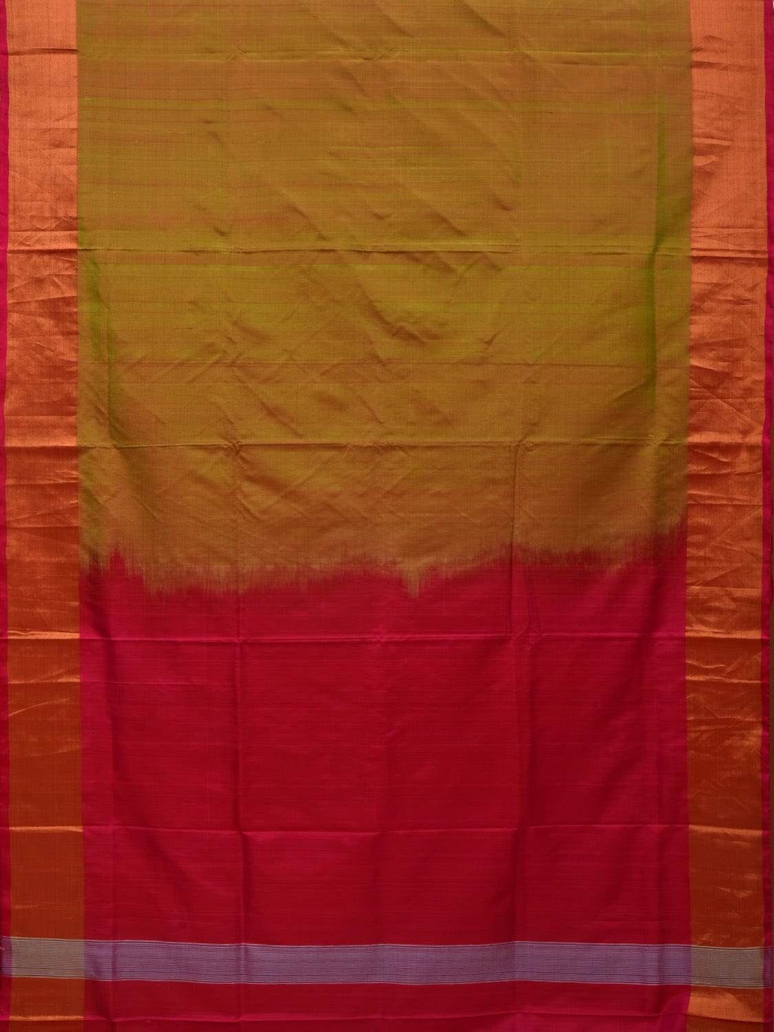 Olive and Pink Uppada Silk Handloom Saree with Contrast Pallu Design u1897