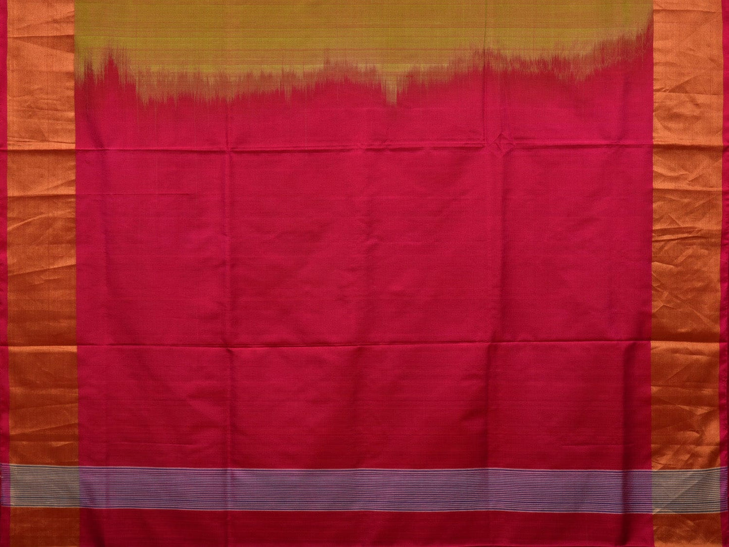 Olive and Pink Uppada Silk Handloom Saree with Contrast Pallu Design u1897