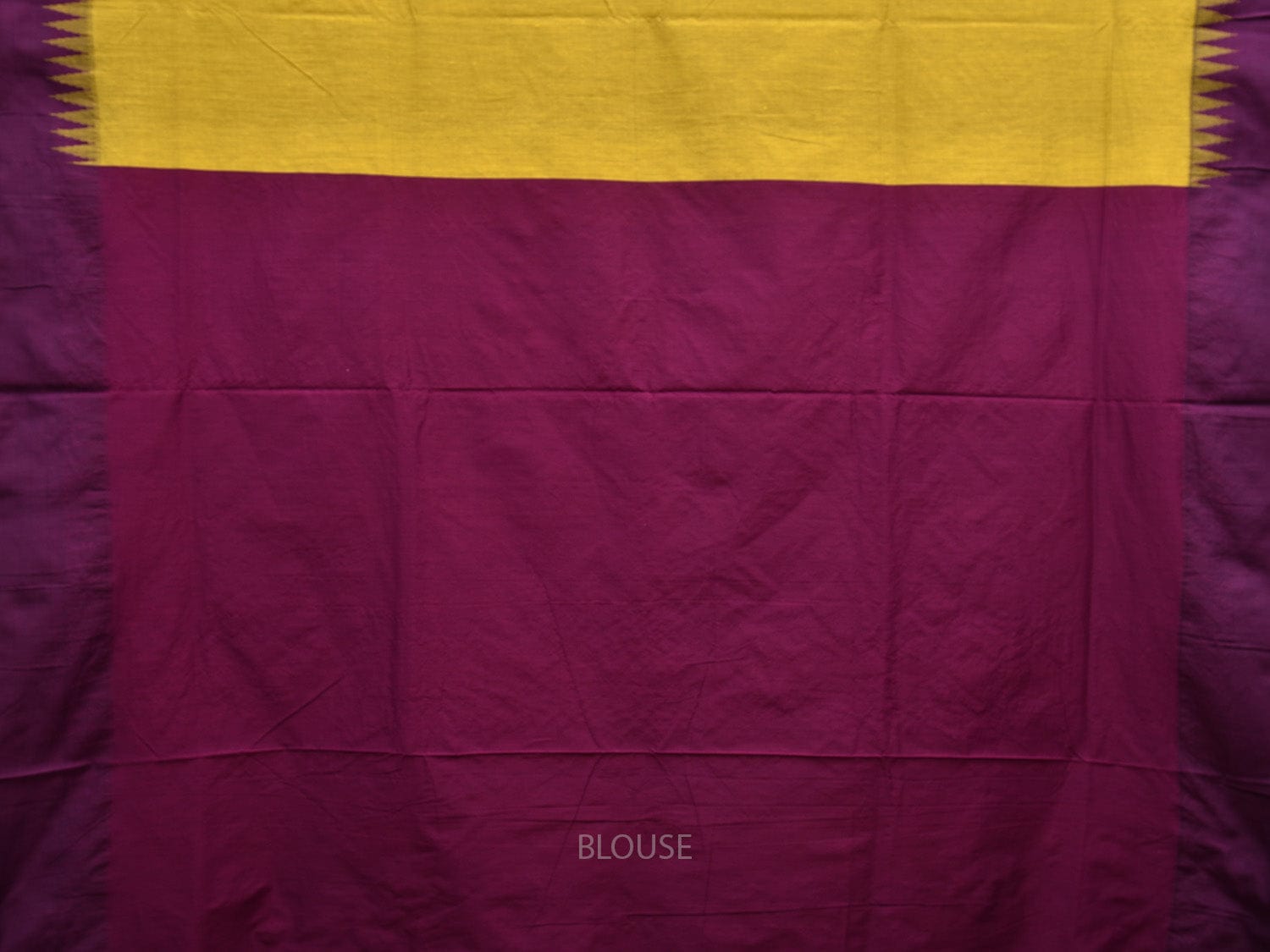 Olive and Purple Gadwal Cotton Saree with Pallu and Temple Border Design g0427