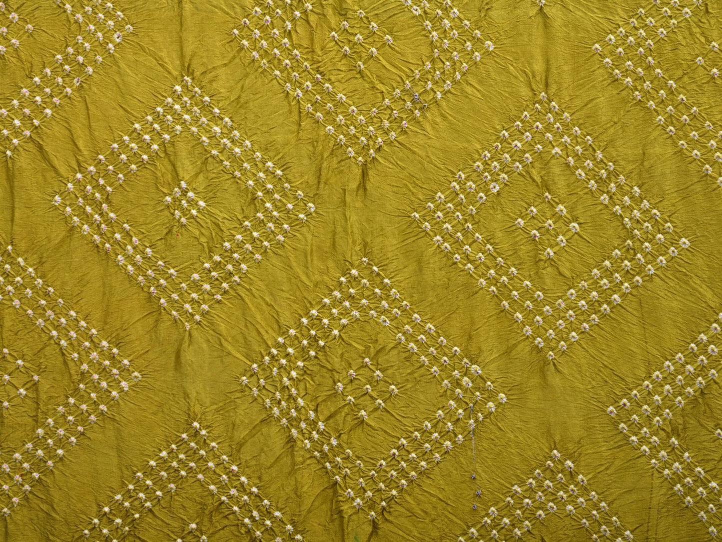 Olive and Red Bandhani Kanchipuram Silk Handloom Dupatta with Border Design ds2767