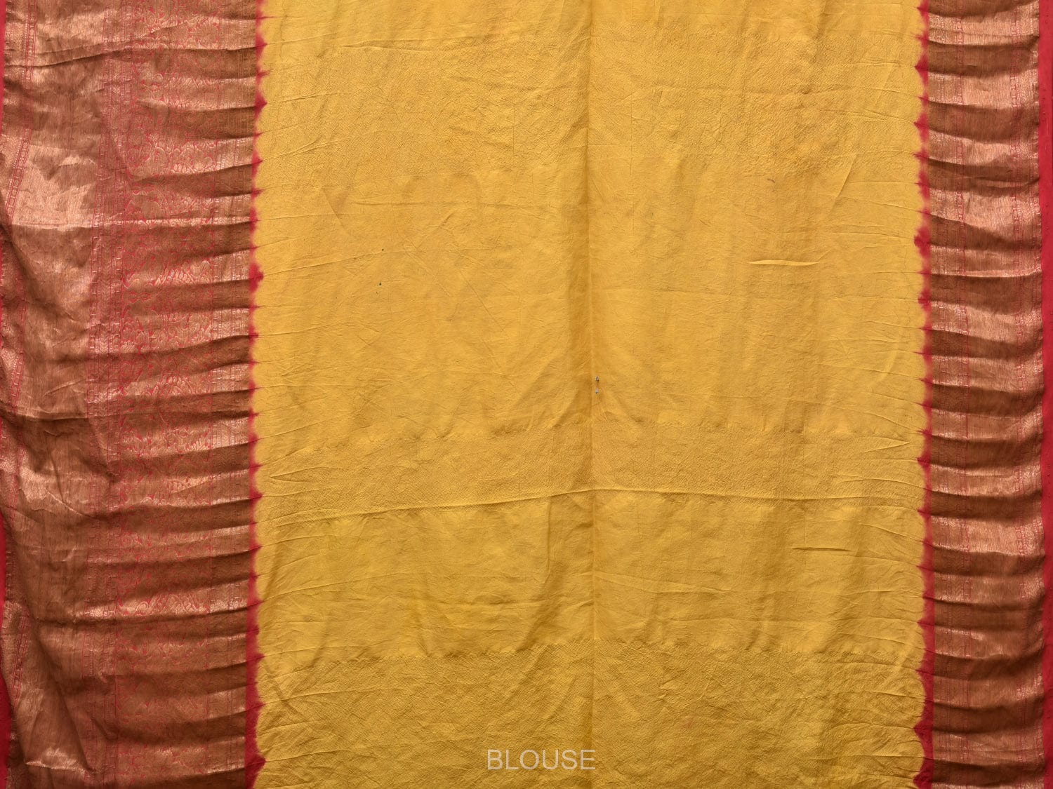 Olive and Red Bandhani Kanchipuram Silk Handloom Saree with Kalamkari Floral and Peacocks Pallu Design bn0491