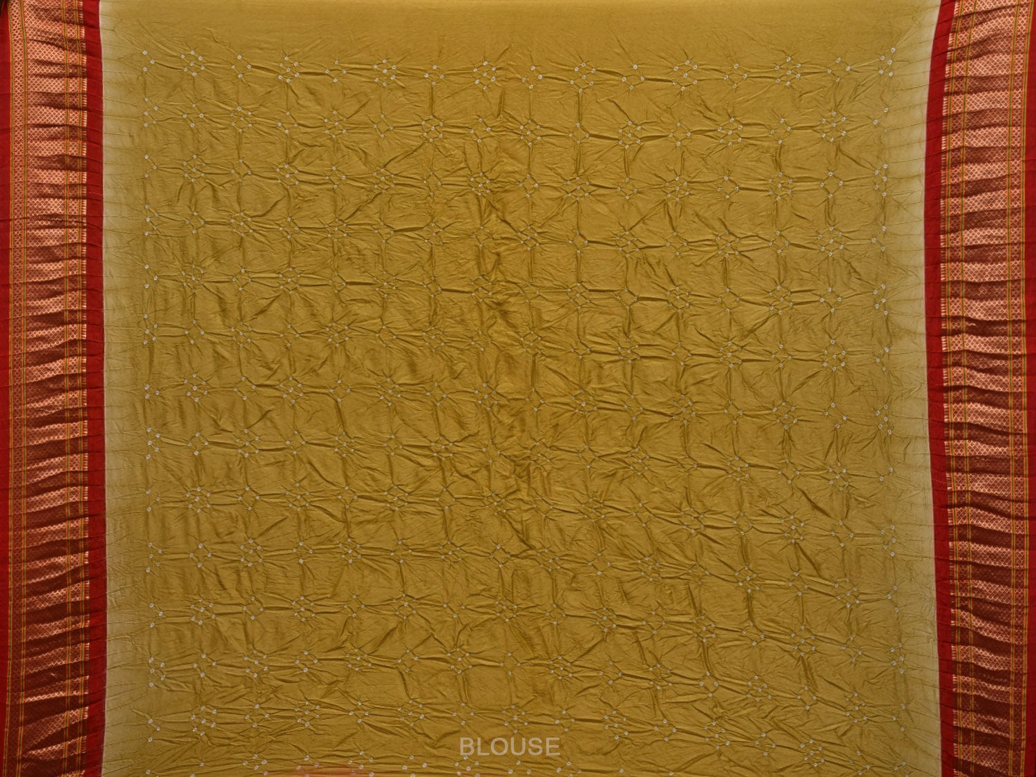 Olive and Red Bandhani Paithani Silk Handloom Saree with Pallu Design bn0436