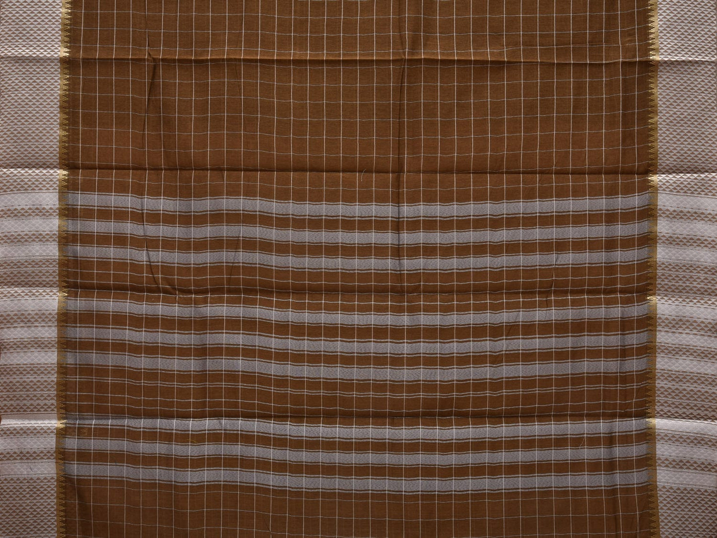 Olive Bamboo Cotton Saree with Checks Design bc0051