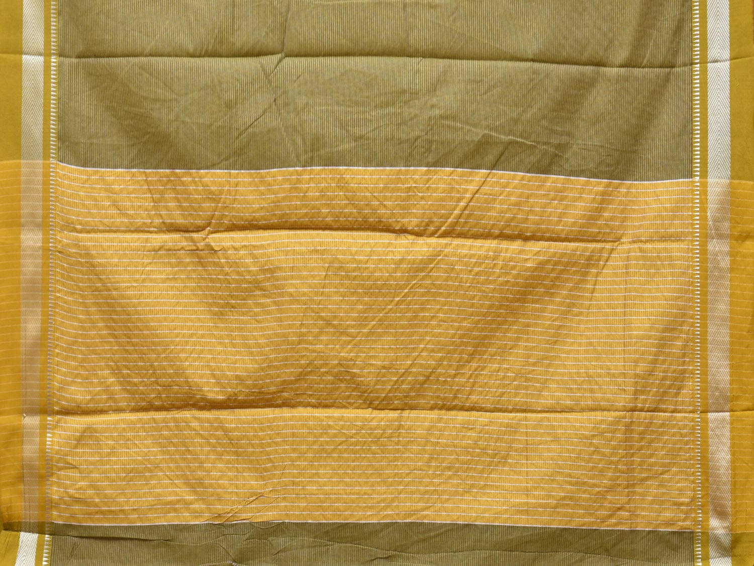 Olive Bamboo Cotton Saree with Strips Design No Blouse bc239