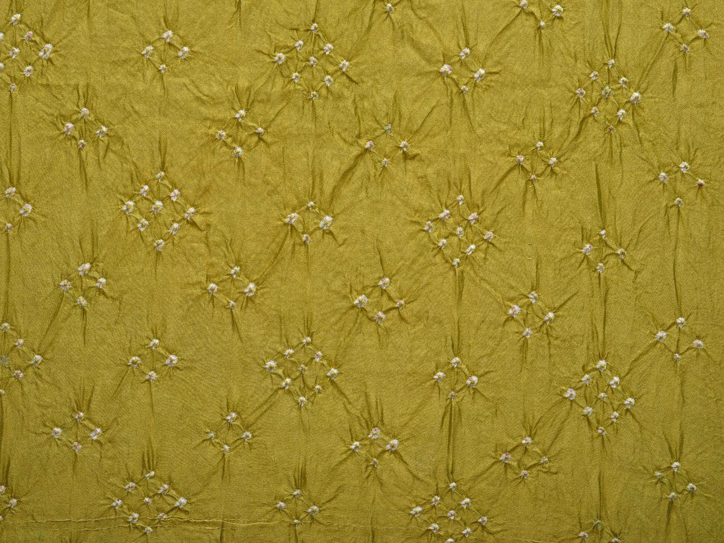 Olive Bandhani Silk Handloom Stole with Mango Embroidary Design ds2965