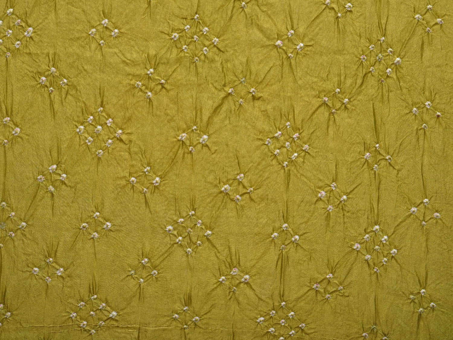 Olive Bandhani Silk Handloom Stole with Mango Embroidary Design ds2965
