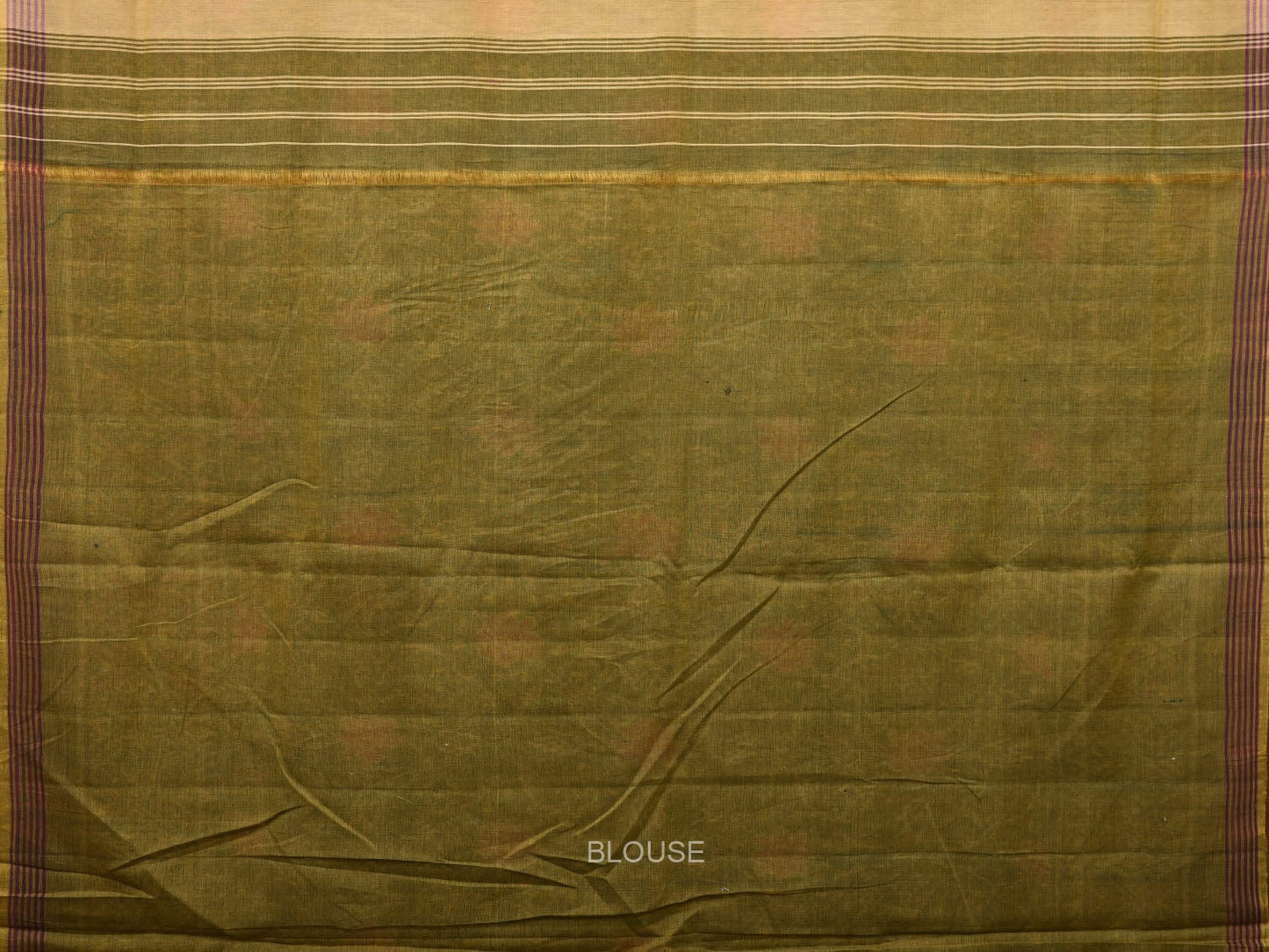 Olive Ikat Cotton Handloom Saree with All Over Design i0740