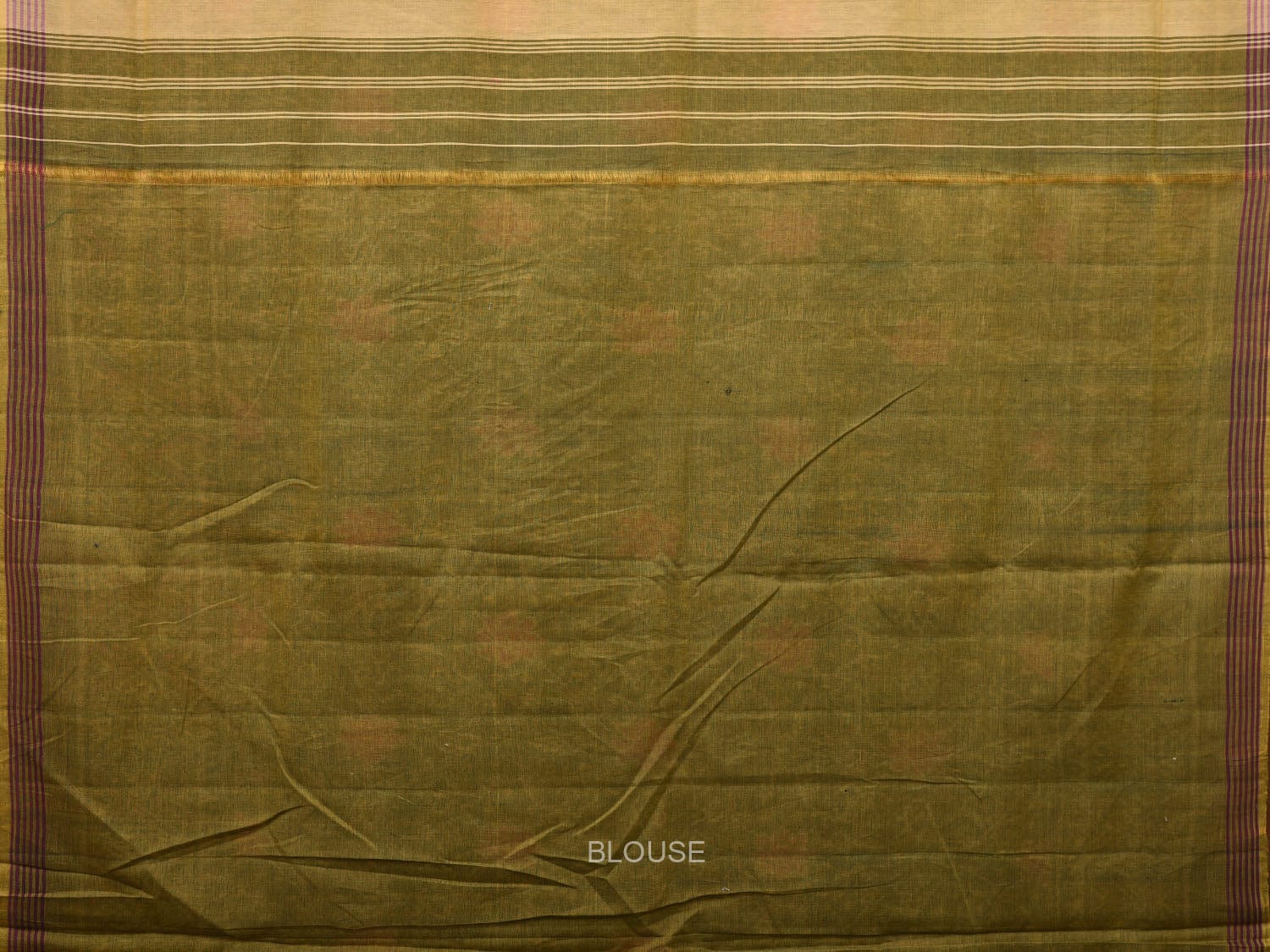 Olive Ikat Cotton Handloom Saree with All Over Design i0740