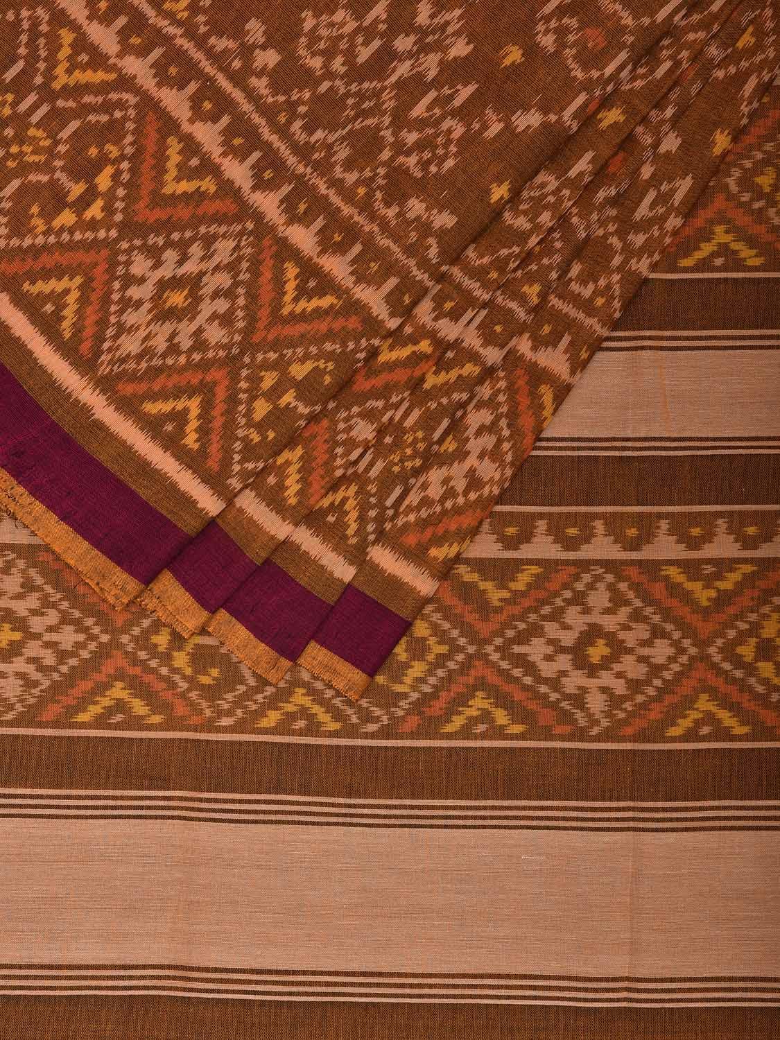 Olive Ikat Cotton Handloom Saree with All Over Design i0888