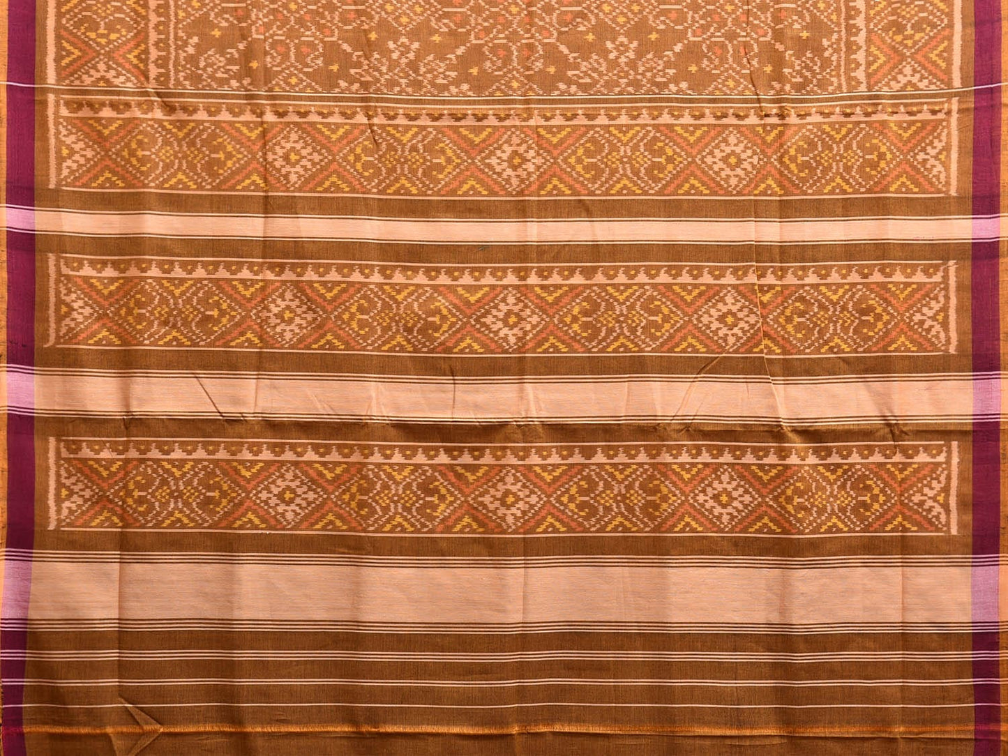 Olive Ikat Cotton Handloom Saree with All Over Design i0888