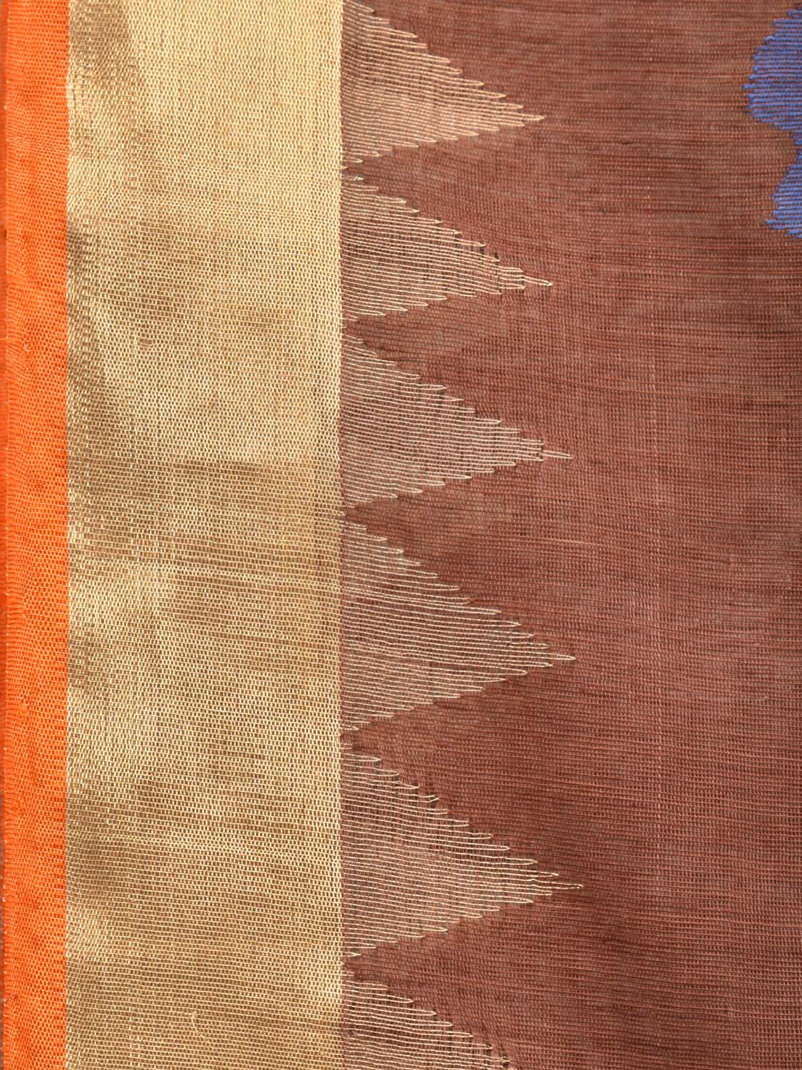 Olive Khadi Cotton Handloom Saree with All Over Lotus Flowers Design kh0514