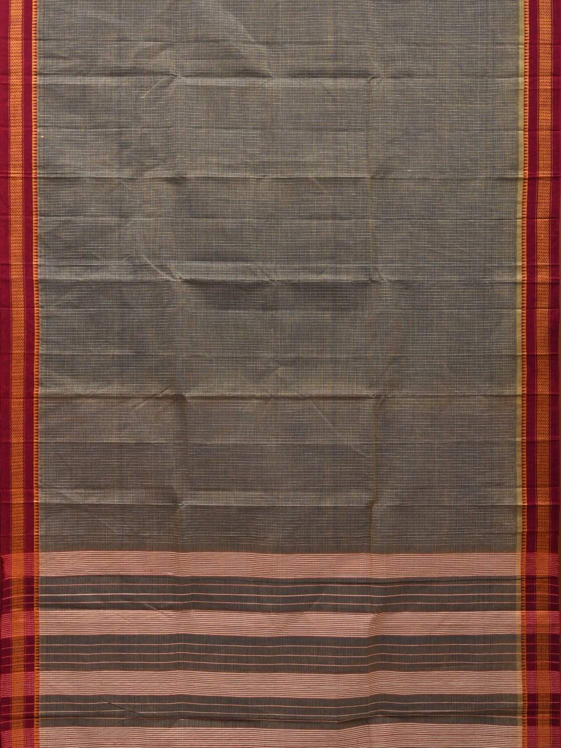 Olive Narayanpet Cotton Handloom Saree with Checks Design No Blouse np0509