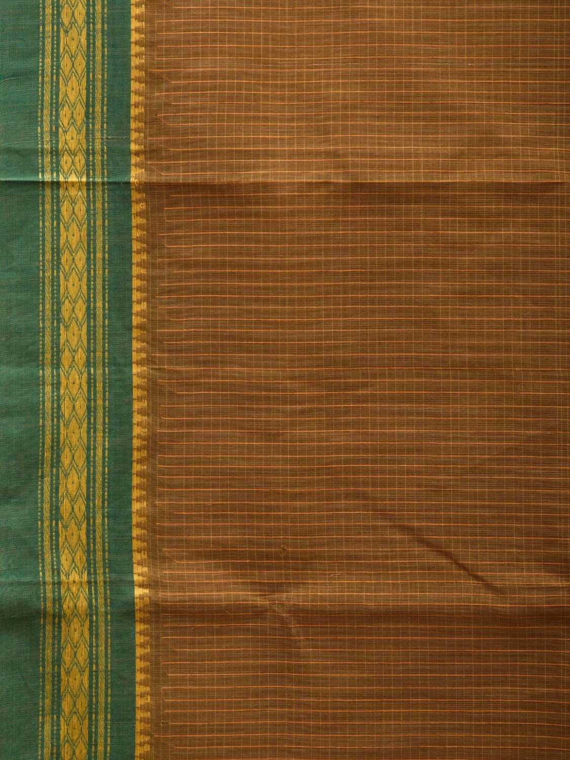 Olive Narayanpet Cotton Handloom Saree with Checks Design No Blouse np0512
