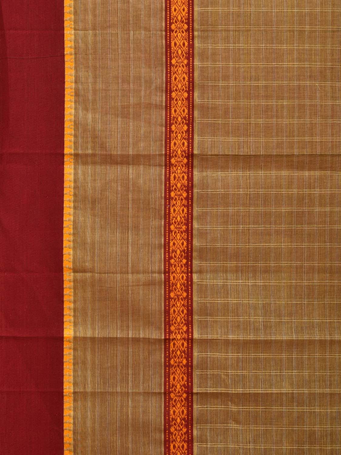 Olive Narayanpet Cotton Handloom Saree with Checks Design No Blouse np0658
