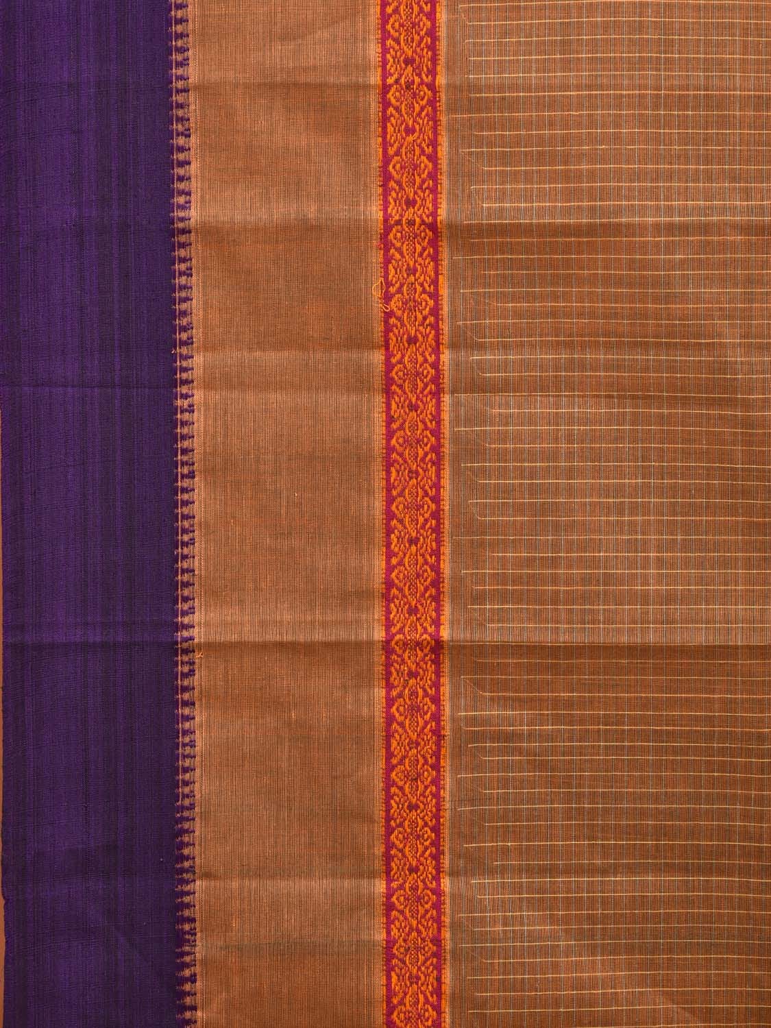 Olive Narayanpet Cotton Handloom Saree with Checks Design No Blouse np0664
