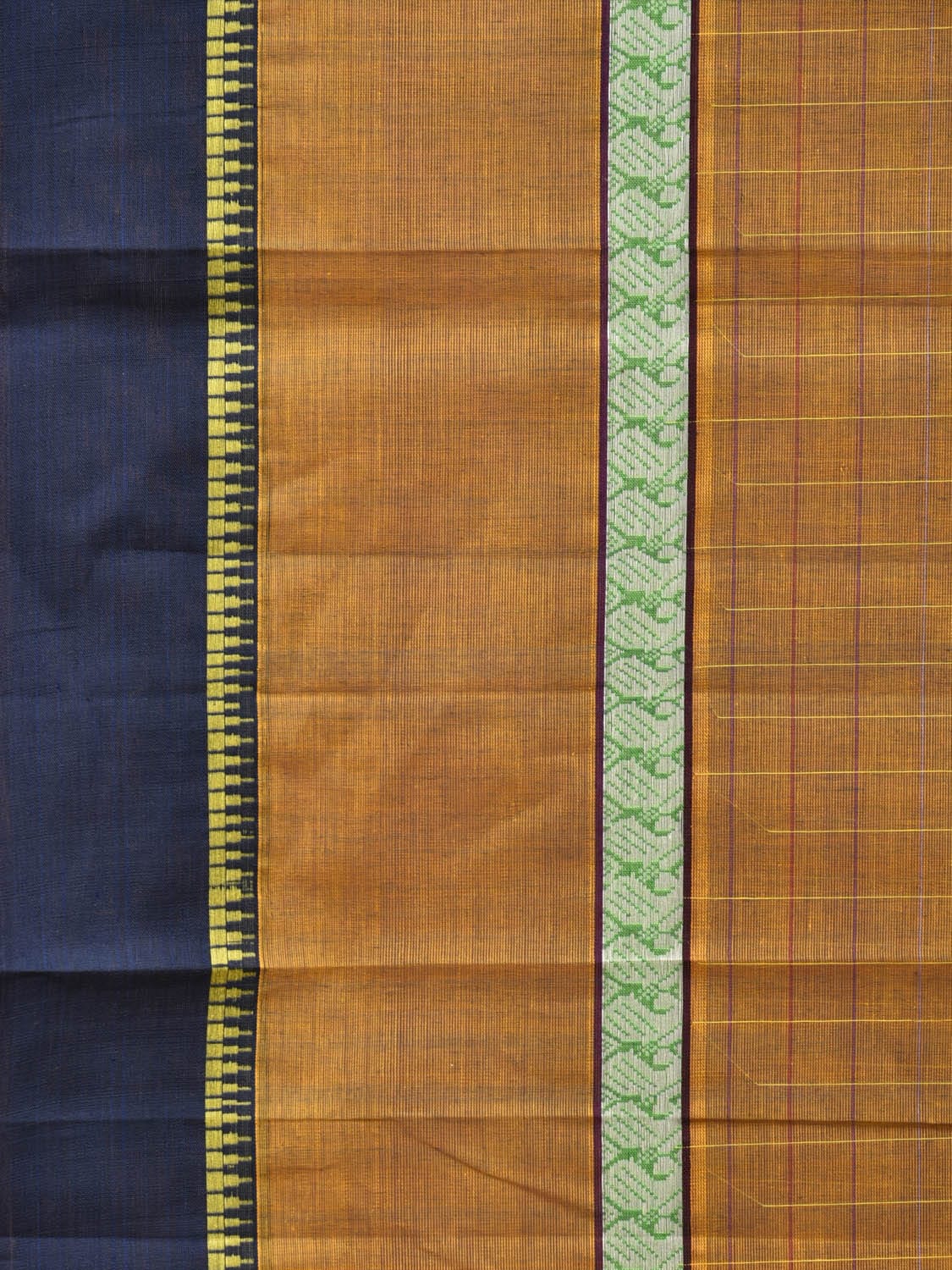 Olive Narayanpet Cotton Handloom Saree with Checks Design No Blouse np0667