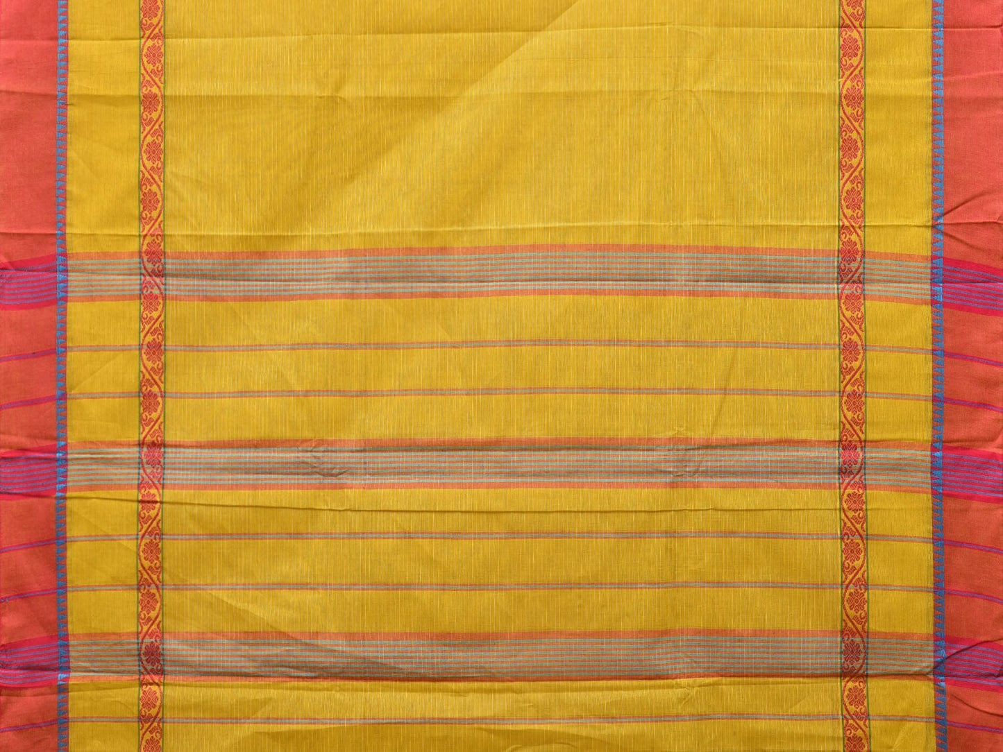Olive Narayanpet Cotton Handloom Saree with One Side Big Border Design No Blouse np0785