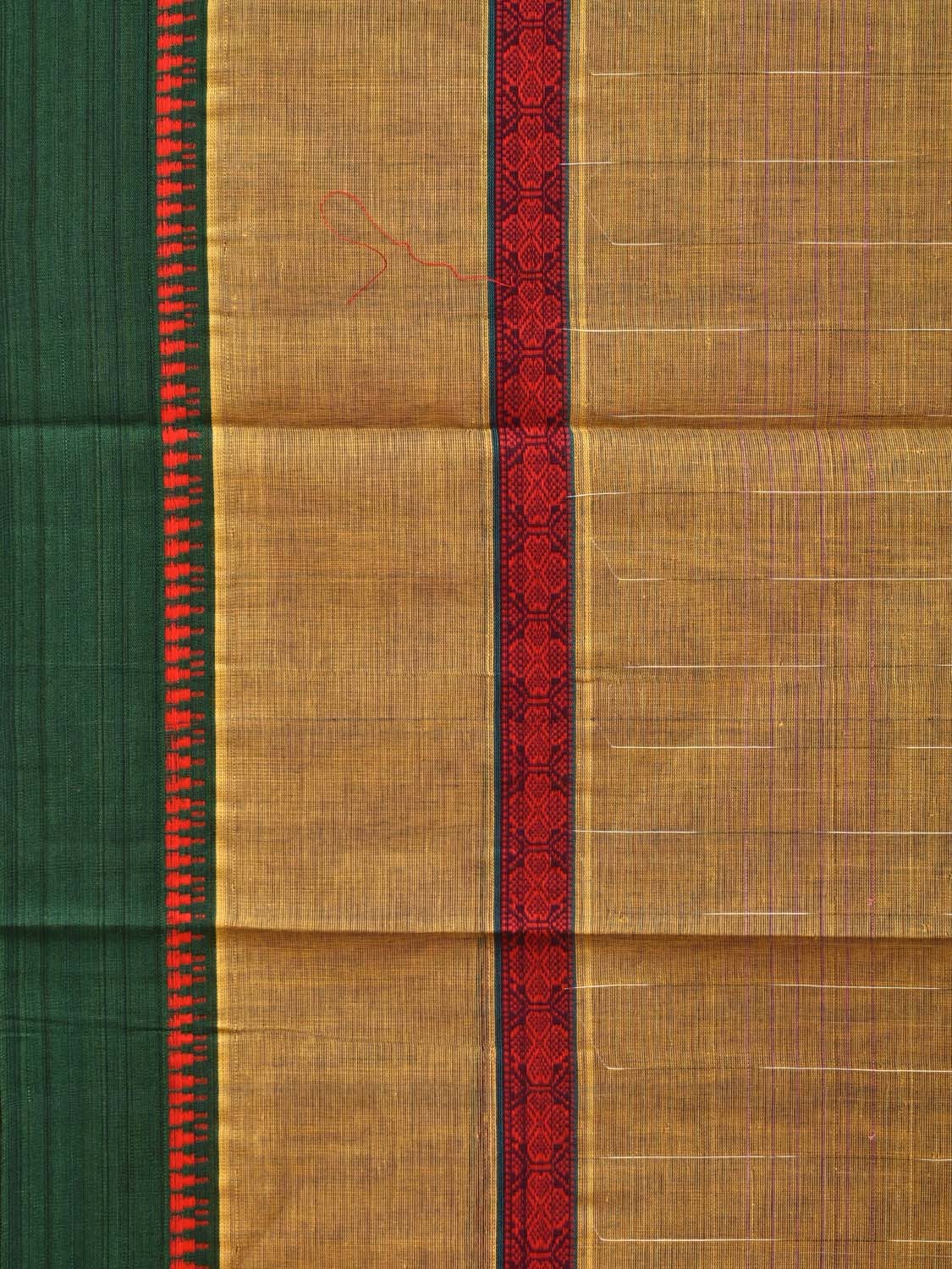 Olive Narayanpet Cotton Handloom Saree with Strips Design No Blouse np0656
