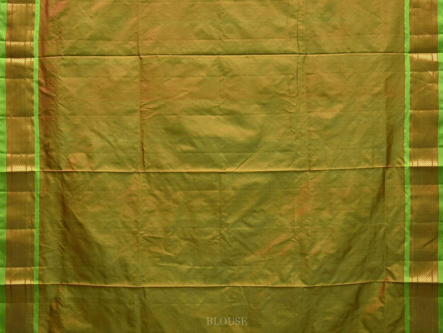 Olive Paithani Silk Handloom Saree with Double Pallu Design p0397
