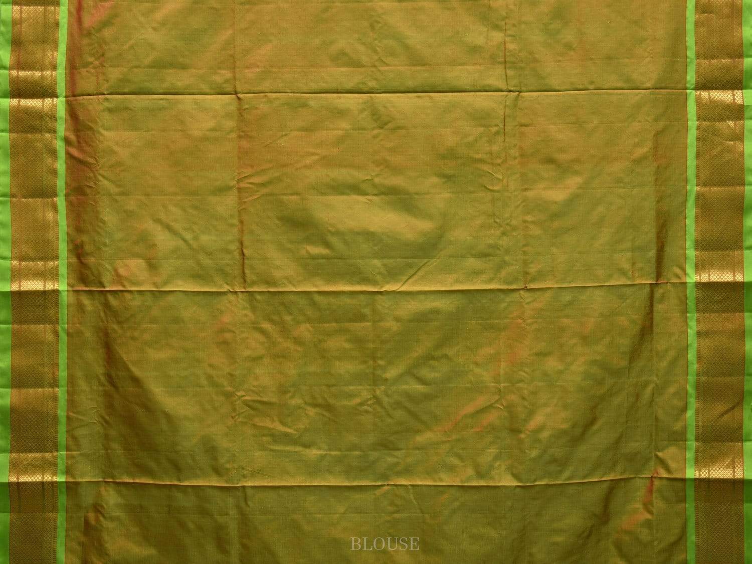 Olive Paithani Silk Handloom Saree with Double Pallu Design p0397