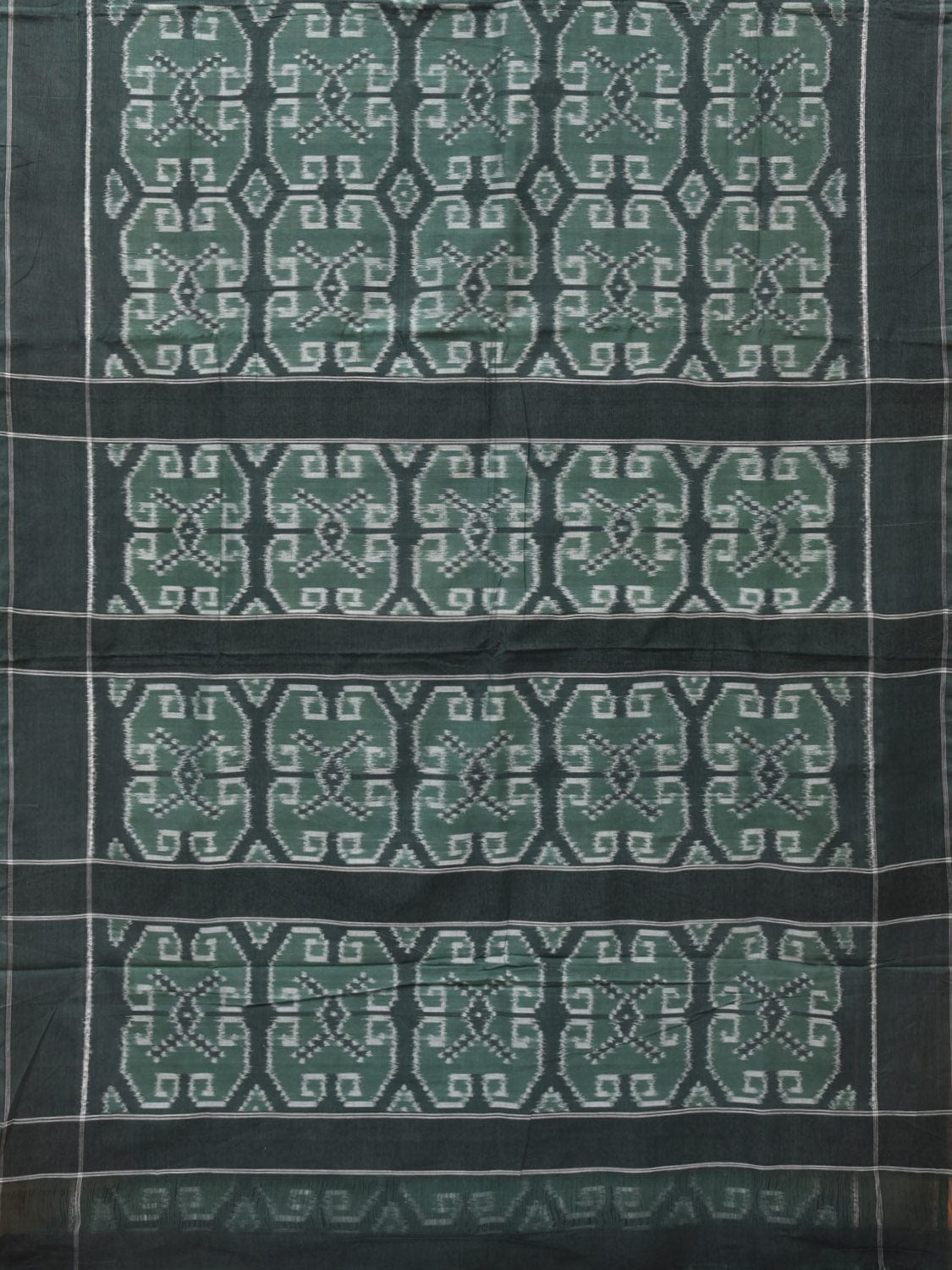 Olive Pochampally Ikat Cotton Handloom Saree with All Over Design i0787