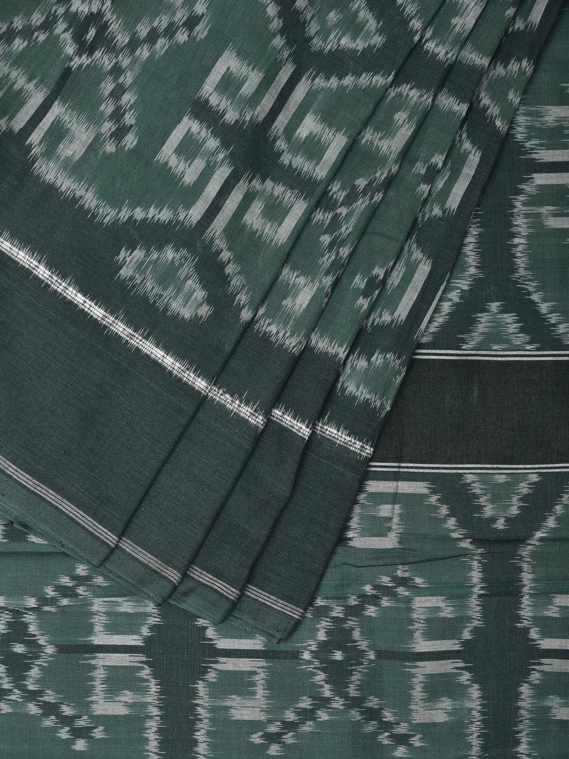 Olive Pochampally Ikat Cotton Handloom Saree with All Over Design i0787