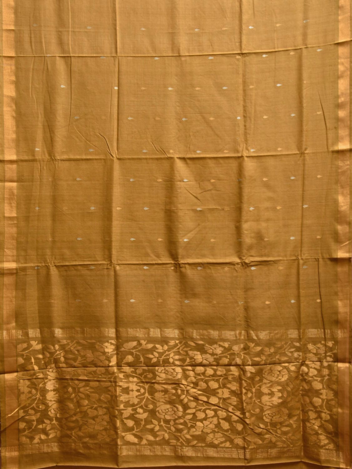 Olive Uppada Cotton Handloom Saree with Floral Pallu Design u2358