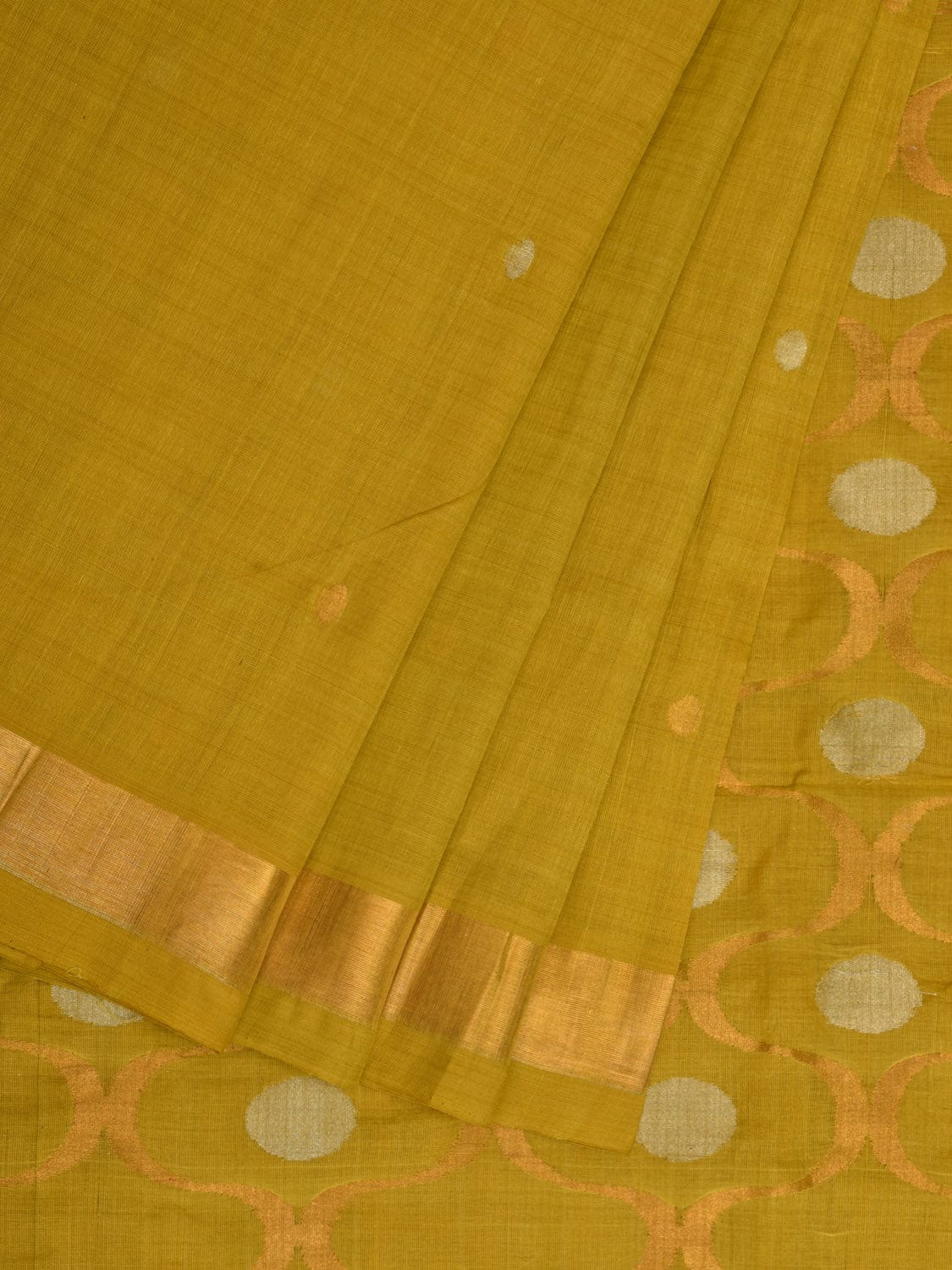 Olive Uppada Cotton Handloom Saree with Grill Pallu Design u1912
