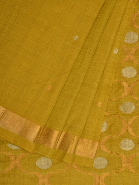 Olive Uppada Cotton Handloom Saree with Grill Pallu Design u1912