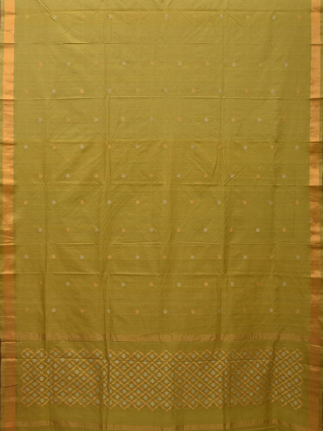 Olive Uppada Cotton Handloom Saree with Jamdani Pallu Design u1940