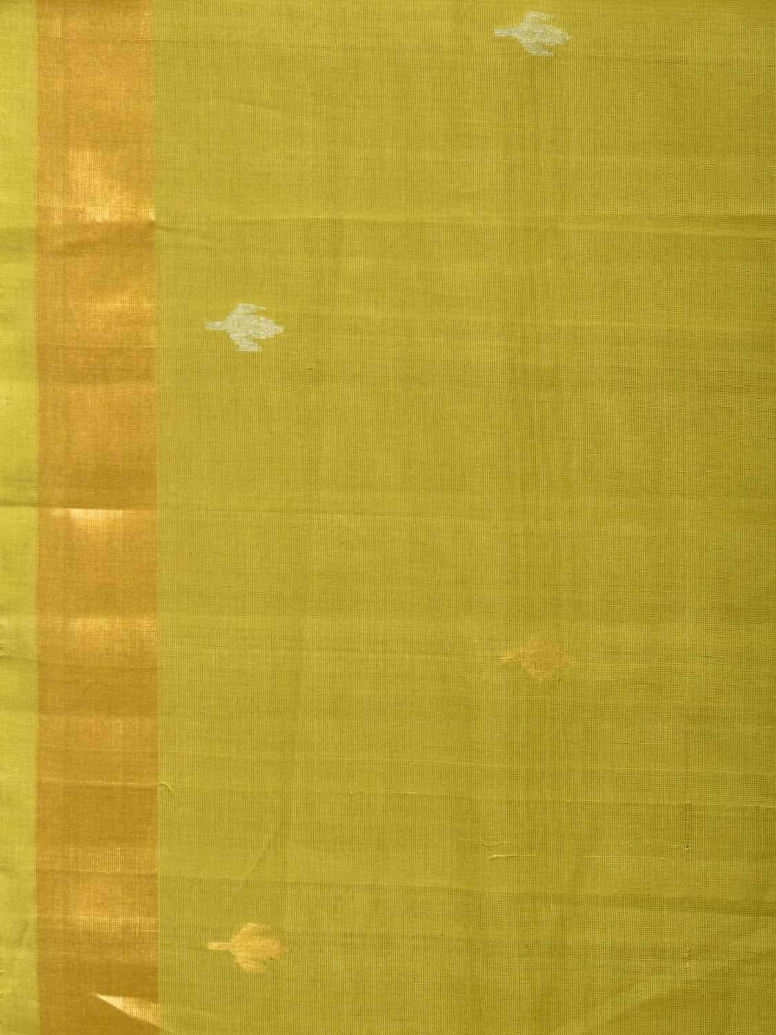 Olive Uppada Cotton Handloom Saree with Jamdani Pallu Design u2184