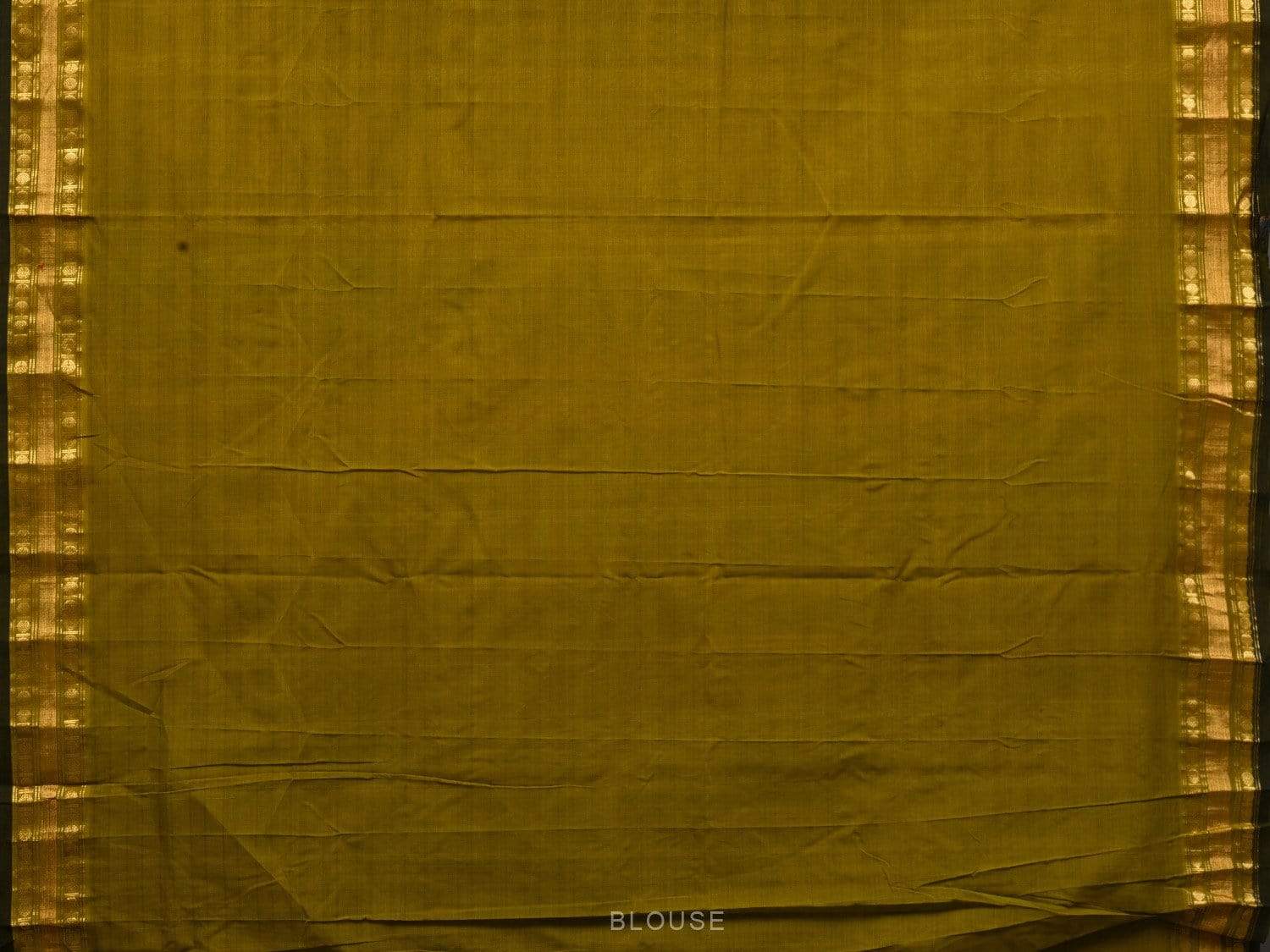 Olive Uppada Cotton Handloom Saree with Karpur Pallu Design u1775